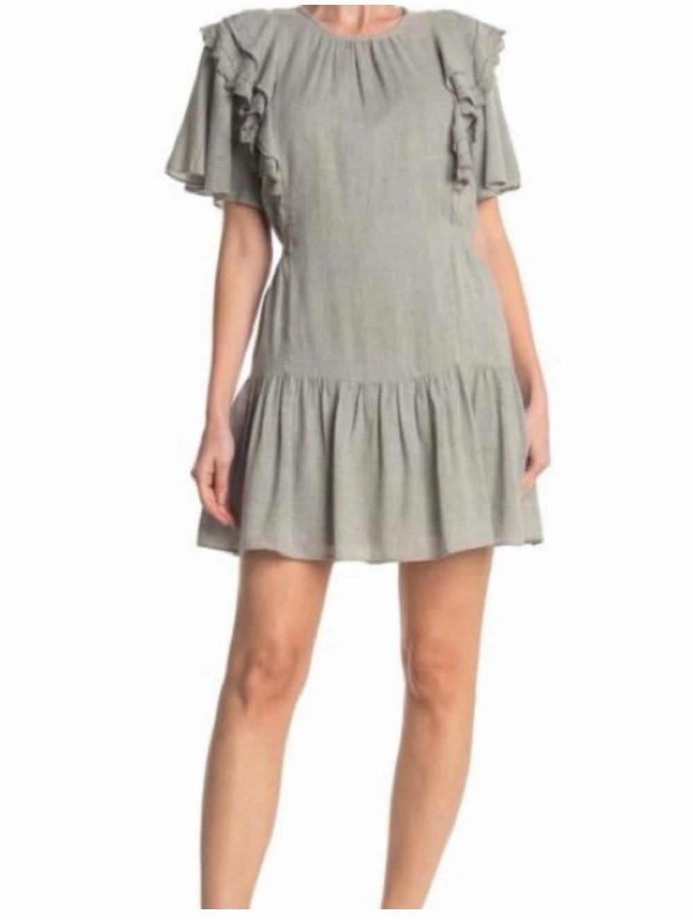 Joie Caliana Flutter Sleeve Dress Size Small Heather Gray